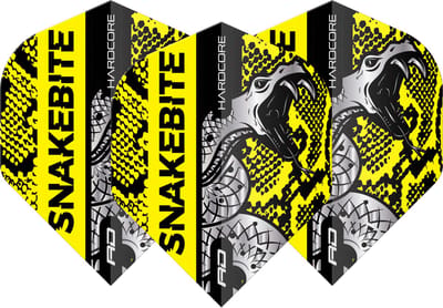 Red Dragon Peter Wright Hardcore Snakebite Coiled Snake Yellow - Dart Flights