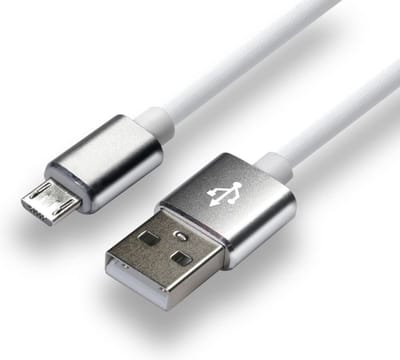 everActive Micro USB Kabel, Silikonkabel, schnelles Laden mit bis zu 2,4 A, 100 cm lang, weiß, Modell: CBS-1MW
