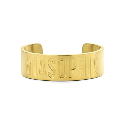 MIASOPHIA 4-MS22005 Stalen Bangle Open - 20mm Breed - Tekst - 58x45mm - Staal - Goudkleurig