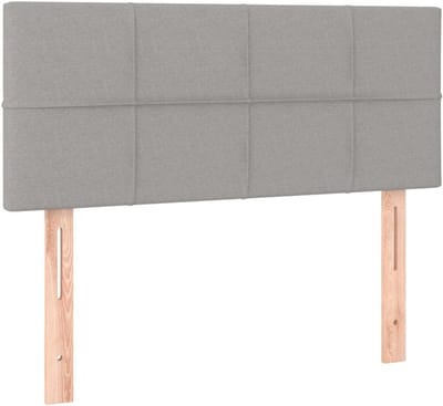 Comfortabel Hoofdbord voor Bed - Lichtgrijs Stof en Hout