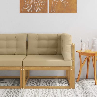 vidaXL - Buitenhoekbank - Polyester - Wit