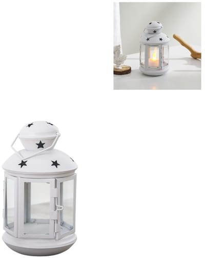 Kandelaar - Europese stijl Sterrenkandelaar - Europees ontwerp - Metaal en glas - Met opengewerkt houtsnijwerk - DIY-kerstversiering - Wit