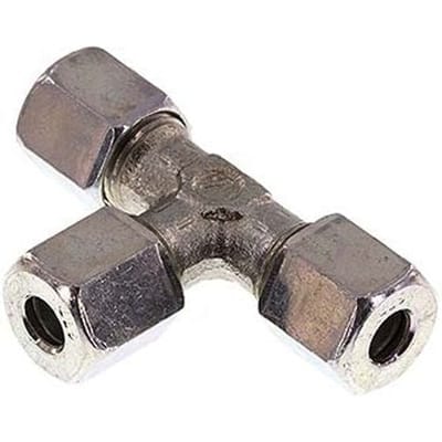 38S Verzinkt Stalen T-stuk Snijring 315 Bar DIN 2353 - FL3T-C-EZ-38-S