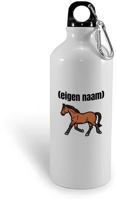 Hacebo® - rennend paard met eigen naam waterfles - Paarden - paarden liefhebbers - iemand die houdt van paarden - verjaardag - cadeau - kado - water fles - 400ML