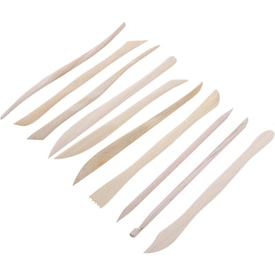 10 stuks DIY houten klei modelleergereedschapset polymeerklei beeldhouwgereedschap beige
