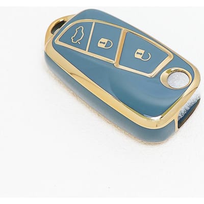 Sleutelhanger Accessoires Voor Fiat 500 Panda Stilo Ducato Punto Doblo Bravo 3 Knops Tpu Auto Klap Sleutelhoes Cover Keyless Houder Fob beige