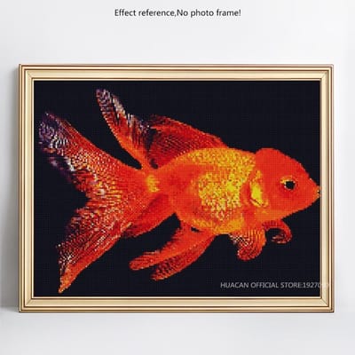 Diamant mosaïque 5D bricolage diamant peinture Animal diamant broderie poisson rouge point de croix 20X30CM red