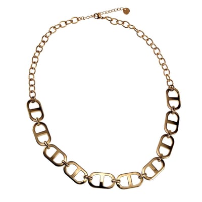43cm tot 48cm Ketting Dames - Verguld RVS - Ovaleschakels en Grote Ankerschakels Ketting