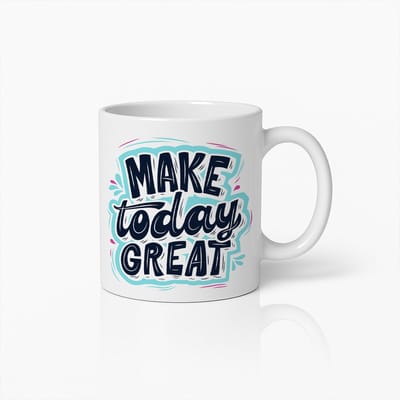 Inspirerende Koffiemok 330ml – Maak Vandaag Geweldig – Motiverende Keramische Beker voor Thuis of Kantoor