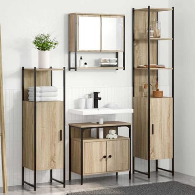 vidaXL - Badkamermeubel - Set - 4 - st - Sonoma - Eik - 33 - x - 33 - x - 185,5 - cm