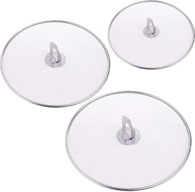 Roestvrijstalen spatbescherming voor pannen, multifunctionele kookdeksel met opvouwbare handgreep, olie- en waterdichte panlids voor de keuken, geschikt voor 25 cm, 29 cm en 33 cm pannen