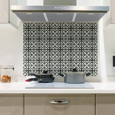 Zelfklevende tegelmuurstickers voor keuken en badkamer - 9 Floriana Azulejo tegelstickers - 9 stickers 10x10cm