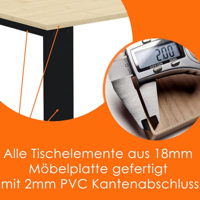 Eettafel 70x40 cm – Compacte Keukentafel & Eetkamertafel van Esdoornhout Look – Moderne Kleine Tafel voor Keuken, Woonkamer of Studio – Ahorn Kleur – Eenvoudige Montage – Laura