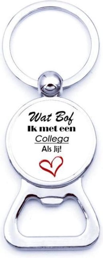 Akyol - wat bof ik met een collega als jij flesopener Sleutelhanger - Werk - de leukste collega - collega - werk - samenwerken - 2 x 2 CM