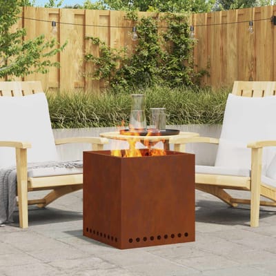 vidaXL - Rookvrije - vuurkom - Roestkleurig - 48 - x - 48 - x - 50 - cm - weervast - staal