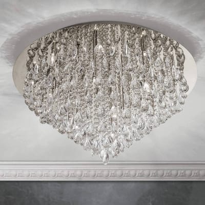 ORION Celeste plafondlamp met K9 kristallen, Ø75cm chroom