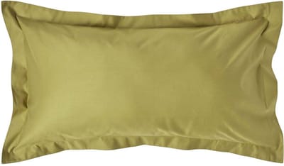Homescapes Luxe Satijn Kussensloop 50x90 cm met Sierrand – Olijfgroen – 100% Egyptisch Katoen – Draaddichtheid 1000
