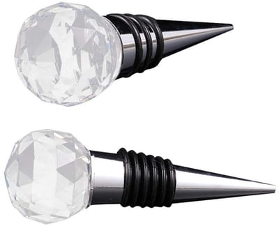 Dailygoods- Wijnflesstopper Decoratief - Wijnstopper - Flessenstop - Wijnstopper Vacuum - Set van 2 - Metalen Design - Wijnstop