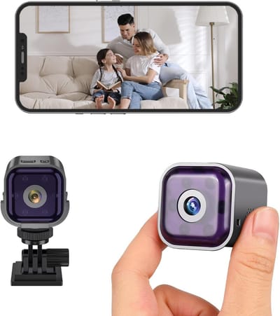 Beveiligingscamera Binnen - Mini Camera WiFi - Huis Beveiliging - Bewegingsdetectie Nachtzicht - 2 x 2 x 1 cm