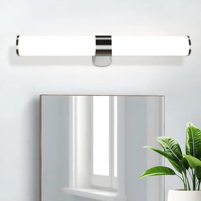 Glitzerlife - LED Spiegellamp - 8W - IP44 Waterdicht - Badkamer Wandlamp - Neutraal Wit 4000K - Spiegelverlichting - Ø40cm - Chroom Aluminium