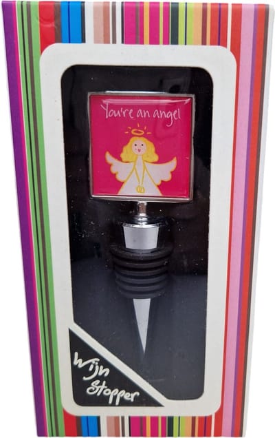 Wijnstopper - afsluiter - wijn stopper - grappig -"You're an angel" - kurk - cadeau - presentje