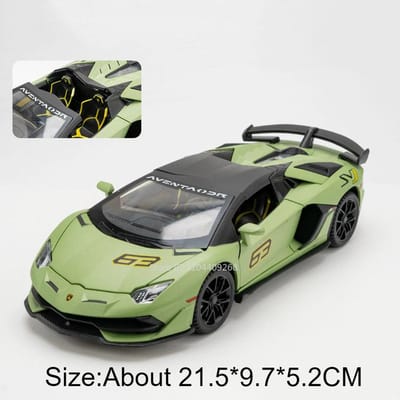 1:24 Countach Lp500S Aventador Svj63 Speelgoedauto Model Geluid Lichtmetalen Carrosserie Rubberen Banden Superauto Modellen Huisdecoratie Ornamenten