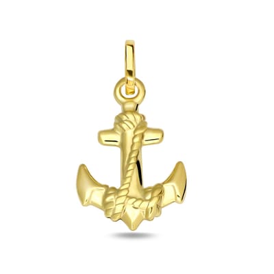 Juwelier Zwartevalk 14 karaat gouden anker hanger - 14.280
