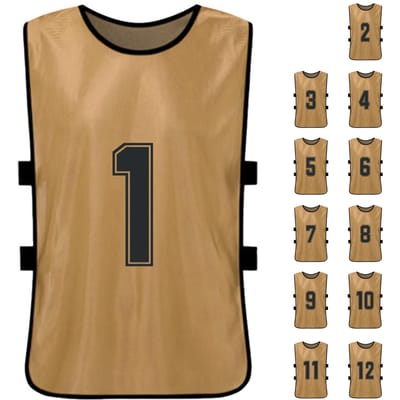 6 Pièces Débardeurs de Football pour Enfants Séchage Rapide Maillots de Football Sports de Jeunes Entraînement d'Équipe de Basketball Bavoirs Numérotés 12pcs For Adults or