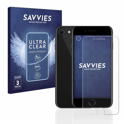 Savvies - Screenprotector voor Apple iPhone SE 2 / SE 3 (Voorkant + caméra) - Folie Beschermfolie transparant 6 Stuks