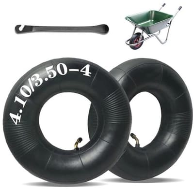 Reserve binnenslang voor kruiwagen en tuinmachines, 4.10/3.50-4, sterk draagvermogen, 2 stuks