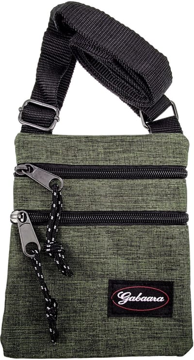 Sportieve Crossbodytas Groen, Platte en Compacte Schoudertas, Nektasje, Bodysafe, Volwassenen, Unisex - 18 x 15 x 1 cm