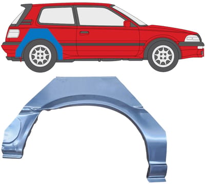 Reparatiepaneel achterspatbord voor Toyota Corolla 1987-1994 / Rechts