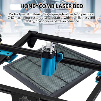 Table de travail Nid d'abeilles Lit laser 400x400mm Découpe laser Nid d'abeilles Lit laser pour Graveur Machine de découpe Graveur laser noir