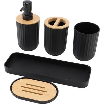 Badkameraccessoires Set Zeepdispenser en Tandenborstelhouder Mondwaterbeker Badkamer Organizer voor