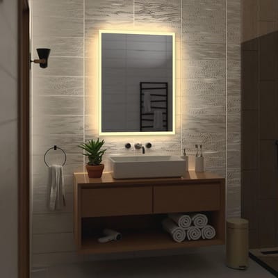 Ronde Hangspiegel met Warm Wit LED Licht voor Badkamer en Hal