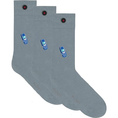 A-DAM  3-pack Casual Socks Blue Mobile Akpamuk Lead Size: 36-40 | Underwear Outlet | Unisex | Grijs