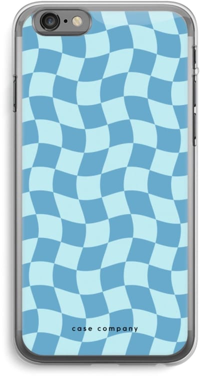 Case Company® - Hoesje geschikt voor iPhone 6 PLUS / 6S PLUS hoesje - Grid Blauw - Soft Cover Telefoonhoesje - Bescherming aan alle Kanten en Schermrand