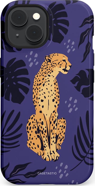 Casetastic Hoesje Geschikt voor Apple iPhone 15 Magsafe - Stijlvolle Beschermende Duo-layer Case - Cheetah elegantie