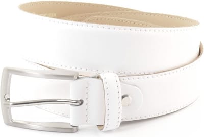 3.5CM BREDE WITTE RIEM. MAAT 105 MAKKELIJK AANPASBARE MAAT DOOR MIDDEL VAN EEN SCHROEFJE
