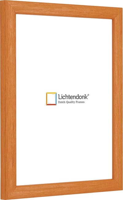 Fotolijst - Fotokader - Oranje - Halfrond met zichtbare houtnerf - Fotomaat 40x55 - Ontspiegeld glas - Art.nr. 1055006240551