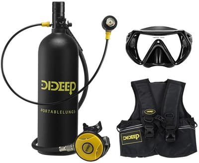 Pelor 2L Duikfles Set – Duiken tot 30 Min – Aluminium – 200 Bar – Tankvest – Snorkelen – Onderwater Ademen – Veiligheidsset