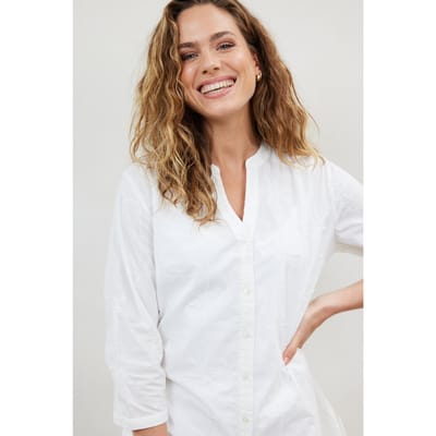 DIDI Tunic Palm Embro In Snow White Maat: 40 | Longsleeves Outlet | Dames | Wit