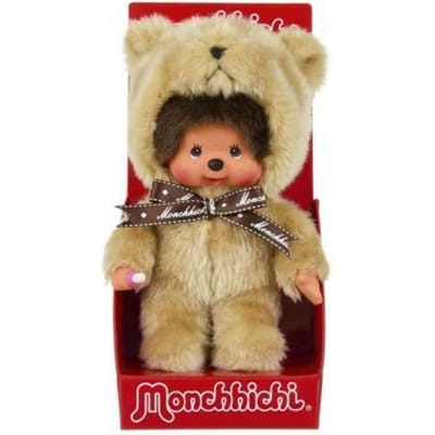 Bandai - Monchhichi - Monchhichi Teddybeer Knuffel - Iconische Aap Knuffel uit de jaren 80 - Superzachte Knuffels 20 cm voor Kinderen en Volwassenen - Beertje - Kinderspeelgoed 2 Jaar en + - SE203963