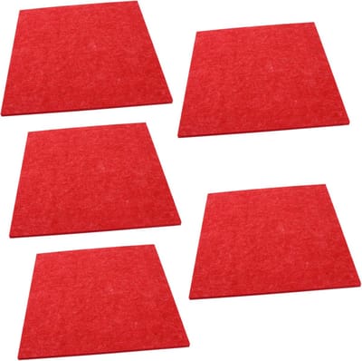 Viltplaten Geluidsisolatie - Akoestische Panel - Muziekruimte Thuis - Zelfklevende Lijm - 30x30x0.9cm - Rood