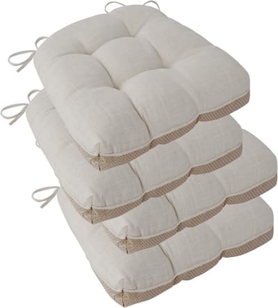 Set van 4 Comfortabele Stoelkussens 45x45 cm voor Eetkamerstoel of Bureaustoel - Dik en Antislip