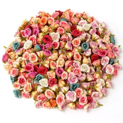 Kunstbloemen Mini Rozen - 60 Stuks - 3 cm - Kleurenmix - Knutselen & Decoratie - Kasey