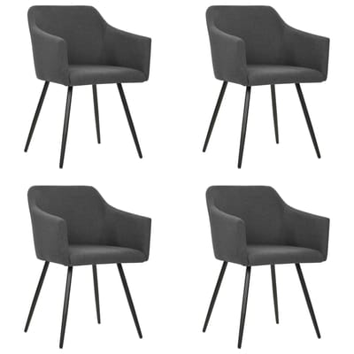 vidaXL Eetkamerstoelen 4 st stof donkergrijs