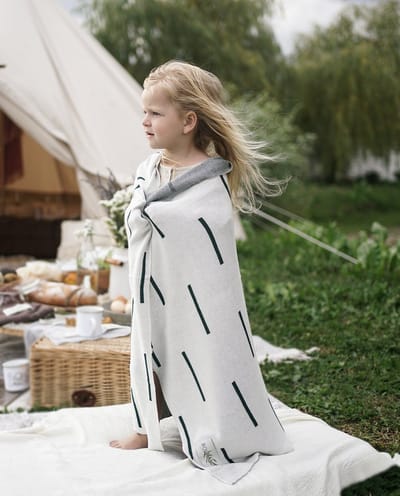 Bold Bamboo babydeken Arnví - 100% Organisch Bamboe - Knit - Donkergroen streepjes