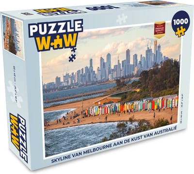 Puzzel Skyline van Melbourne aan de kust van Australië - Legpuzzel - Puzzel 1000 stukjes volwassenen