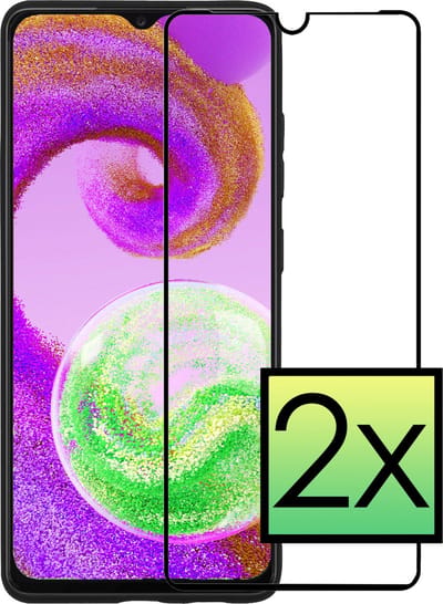 Screenprotector - 2 Stuks - Geschikt voor Samsung Galaxy A04s - Full Cover - Beschermglas - Gehard Glas - Tempered Glass - Screen Protector